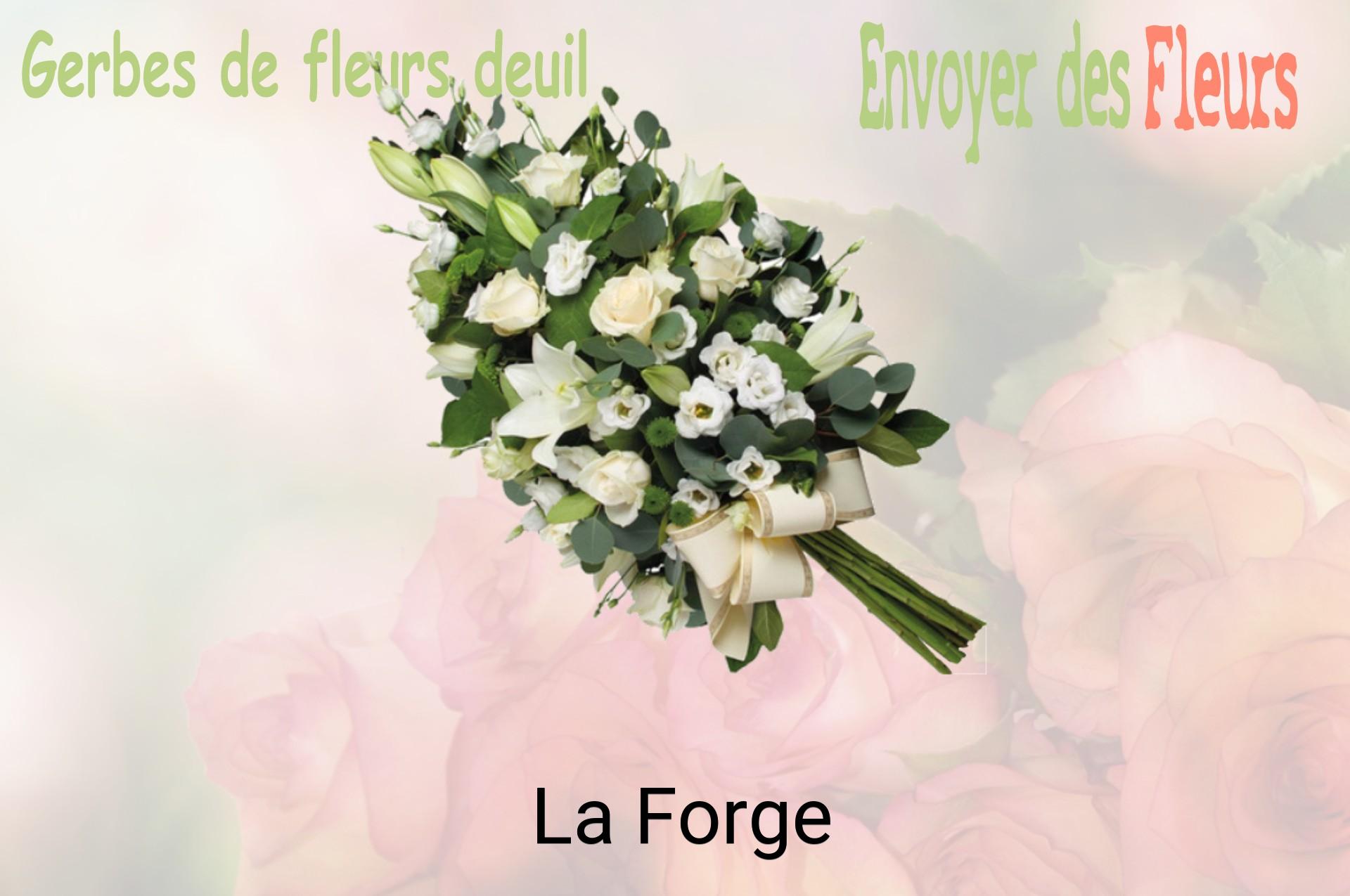Gerbe de fleurs de deuil livrée à La Forge